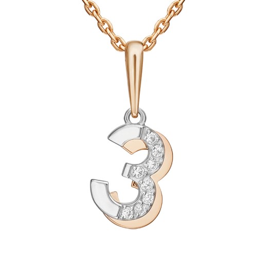 Золотая подвеска с фианитом