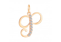 Золотая подвеска с фианитом