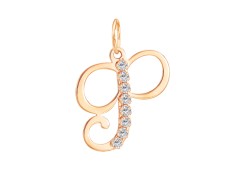 Золотая подвеска с фианитом