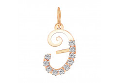 Золотая подвеска с фианитом