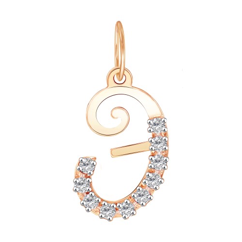 Золотая подвеска с фианитом