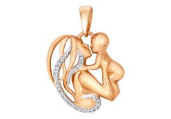 Золотая подвеска с фианитом