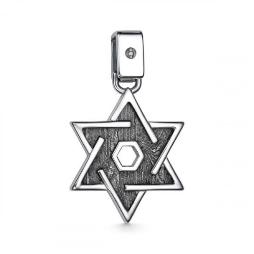 Серебряная подвеска с бриллиантом