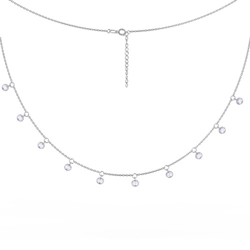 Серебряное колье с фианитом