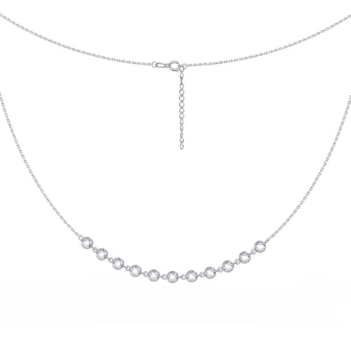 Серебряное колье с фианитом