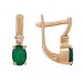 Золотые cерьги с агатом зеленым