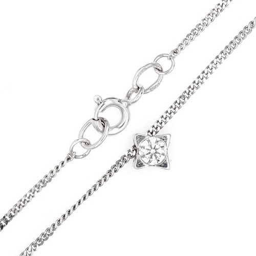 Серебряное колье с фианитом