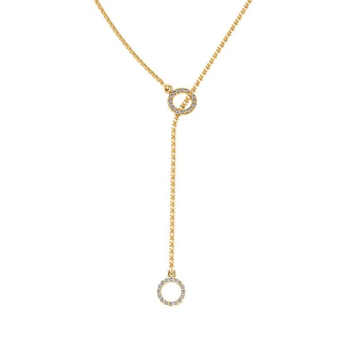 Серебряное колье с фианитом