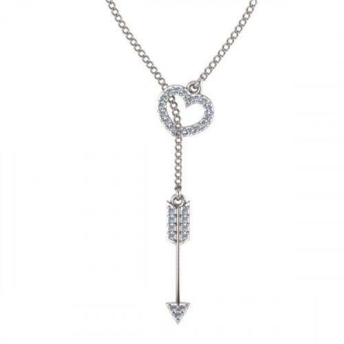 Серебряное колье с фианитом