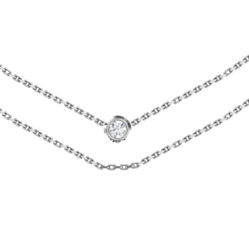 Серебряное колье с фианитом