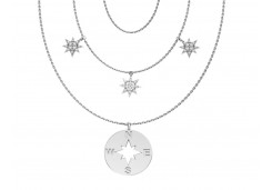 Серебряное колье с фианитом