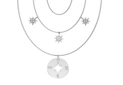 Серебряное колье с фианитом