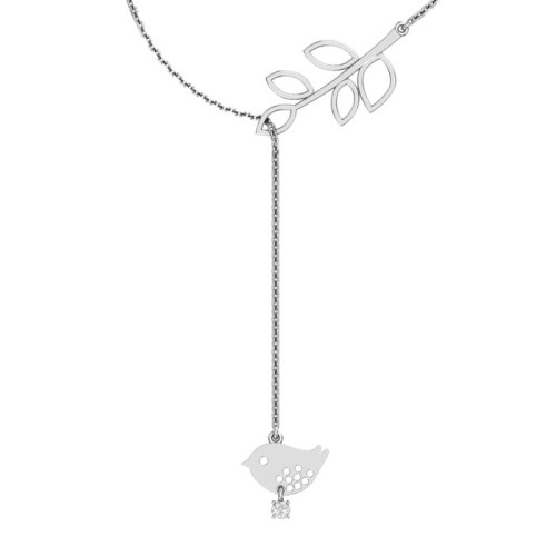 Серебряное колье с фианитом