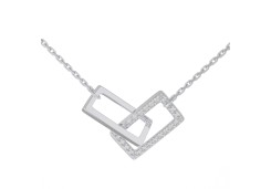 Серебряное колье с фианитом