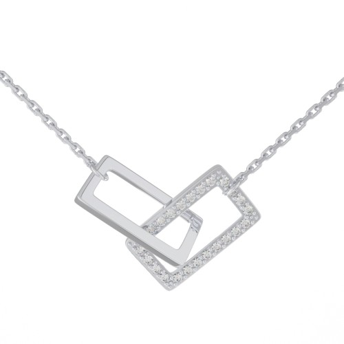 Серебряное колье с фианитом