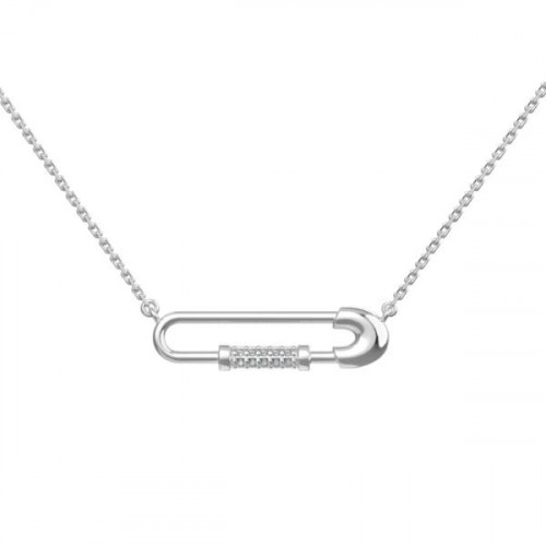 Серебряное колье с фианитом