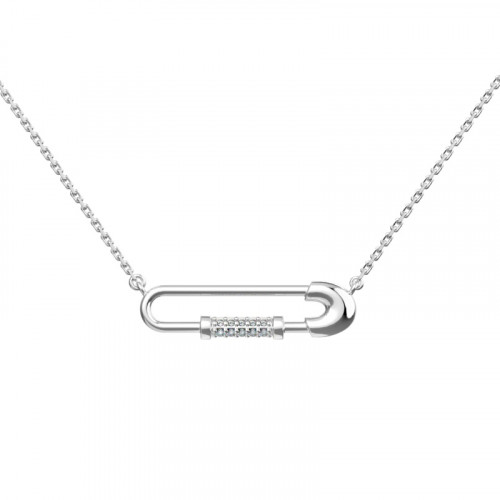 Серебряное колье с фианитом