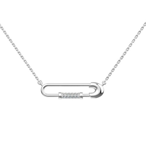 Серебряное колье с фианитом