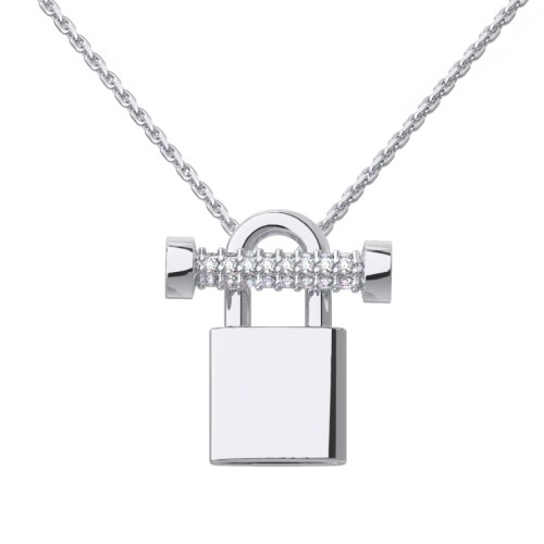 Серебряное колье с фианитом