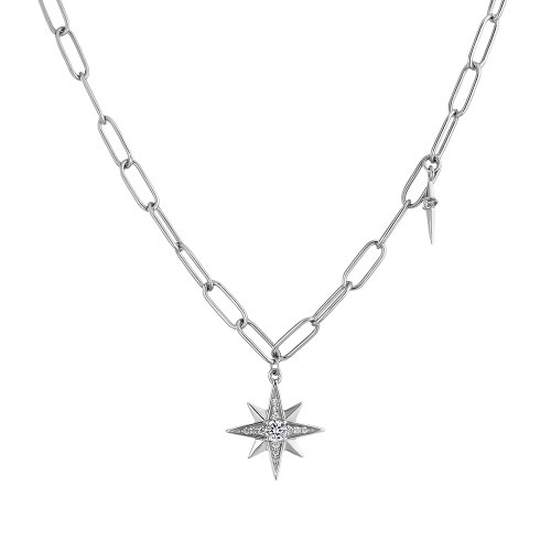 Серебряное колье с фианитом