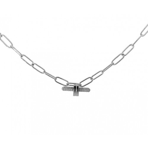 Серебряное колье с фианитом