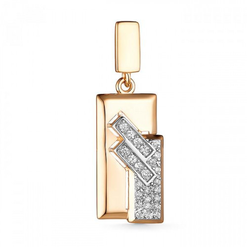 Золотая подвеска с фианитом
