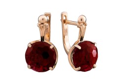 Серьги из желтого золота с гранатом