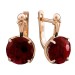 Серьги из желтого золота с гранатом