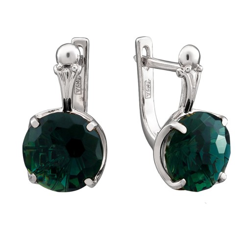 Серебряные cерьги с ситаллом