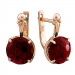 Серьги из желтого золота с гранатом