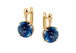 Золотые cерьги с ситаллом