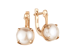 Золотые cерьги с жемчугом