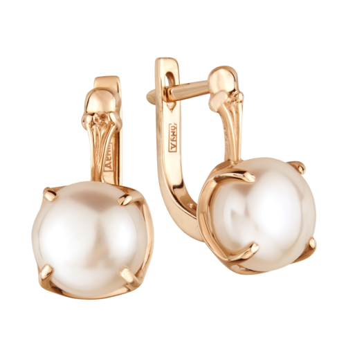 Золотые cерьги с жемчугом