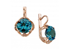 Золотые cерьги с ситаллом