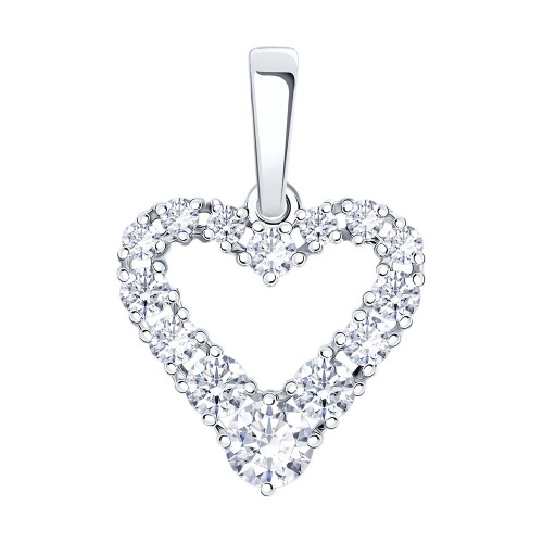 Подвеска из белого золота с фианитом