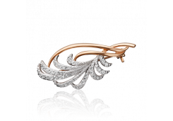 Брошь из золота с фианитом