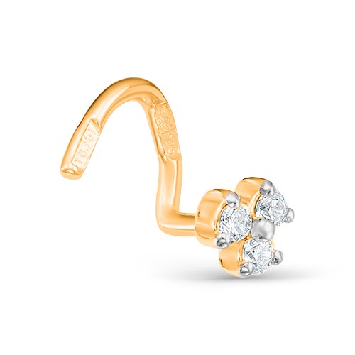Серьга д/пирсинга из золота с фианитом