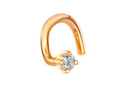 Серьга д/пирсинга из золота с фианитом