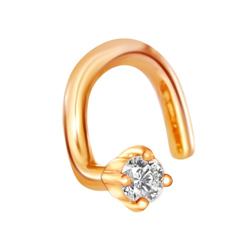 Серьга д/пирсинга из золота с фианитом