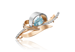 Брошь из золота с топазом