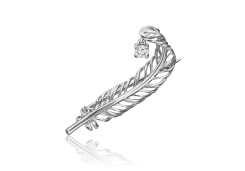 Брошь из белого золота с фианитом