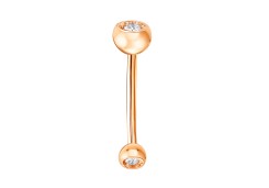 Серьга д/пирсинга из золота с фианитом