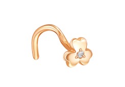 Серьга д/пирсинга из золота с фианитом