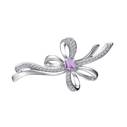 Брошь из серебра с аметистом