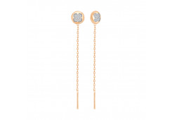 Золотые cерьги классические с фианитом