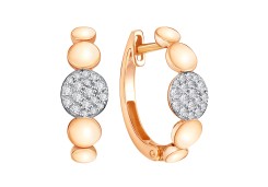 Золотые cерьги классические с фианитом