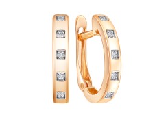 Золотые cерьги с фианитом