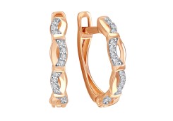 Золотые cерьги классические с фианитом