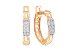 Золотые cерьги с фианитом