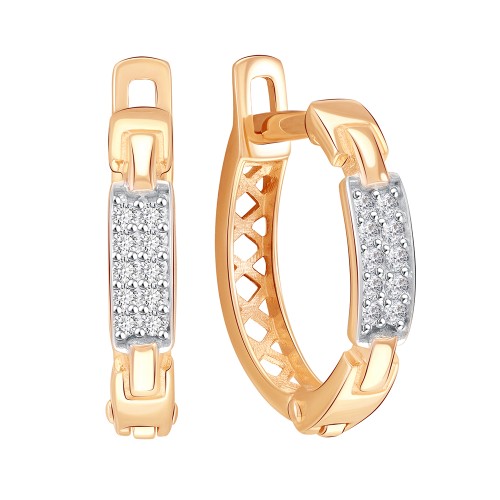 Золотые cерьги с фианитом